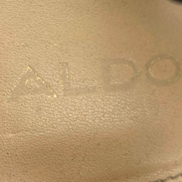 Aldo Women's Navy Blue Suede Leather Strappy Open Toe Wedge Heels Sandals Size 8 - Picture 6 of 6